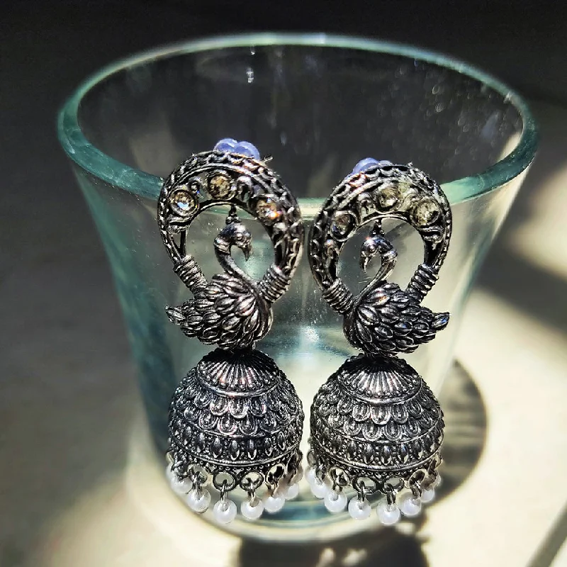 butterfly earrings for women-H K Fashion Oxidised Plated Jhumki Earrings