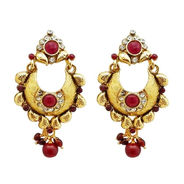 clear gemstone earrings for women-Kriaa Gold Plated Austrian Stone Dangler Earrings - 1304955