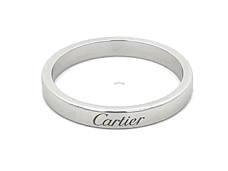 double halo engagement rings for women-C De Cartier Wedding Band in Platinum