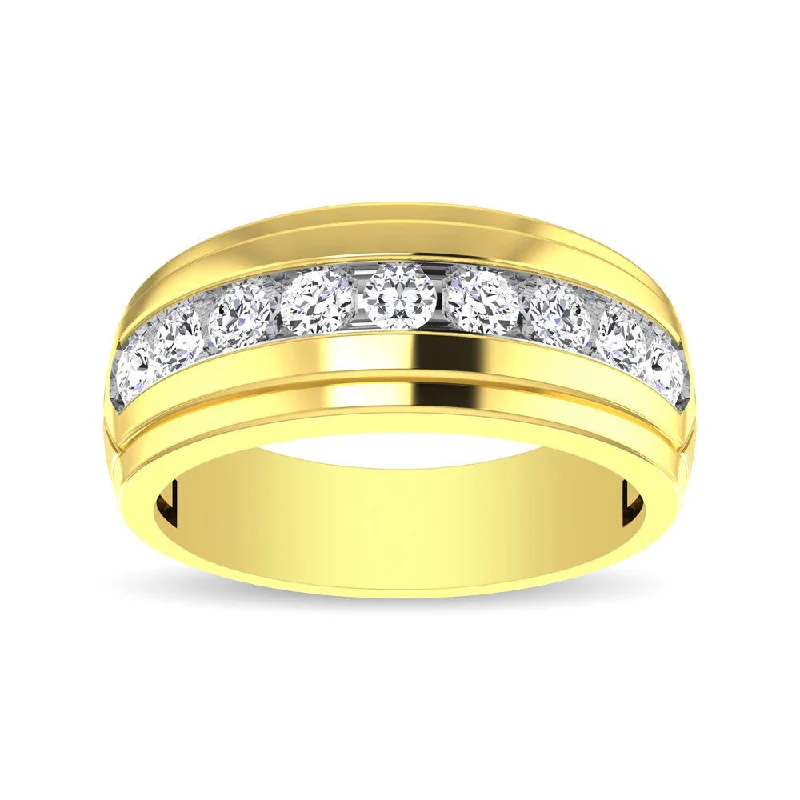 diamond pave engagement rings for women-Diamond 1 Ct.Tw. Mens Wedding Band in 18K Yellow Gold