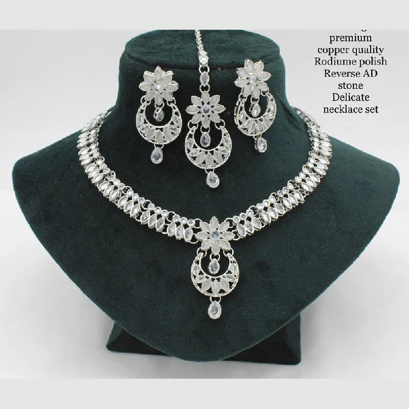 custom ring necklace sets for women-Manisha Jewellery Silver Plated Necklace Set