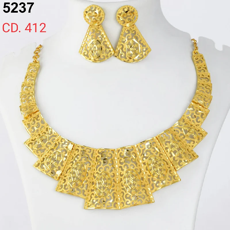 three-ring necklaces for women-MR Jewellery Forming Gold Plated Necklace Set