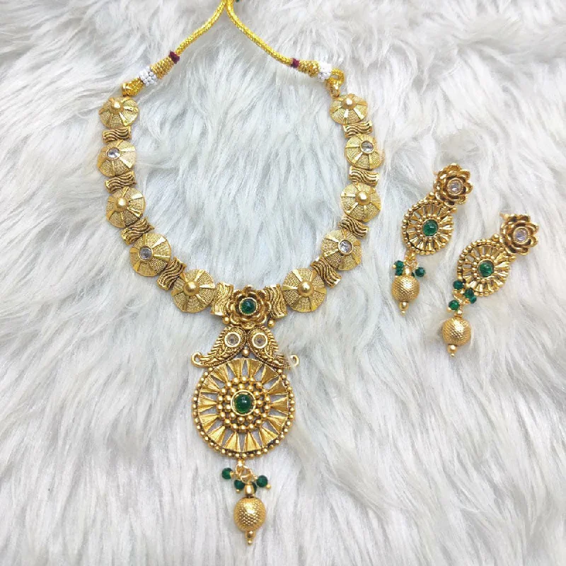 custom ring necklaces for women-Manisha Jewellery Gold Plated Necklace Set