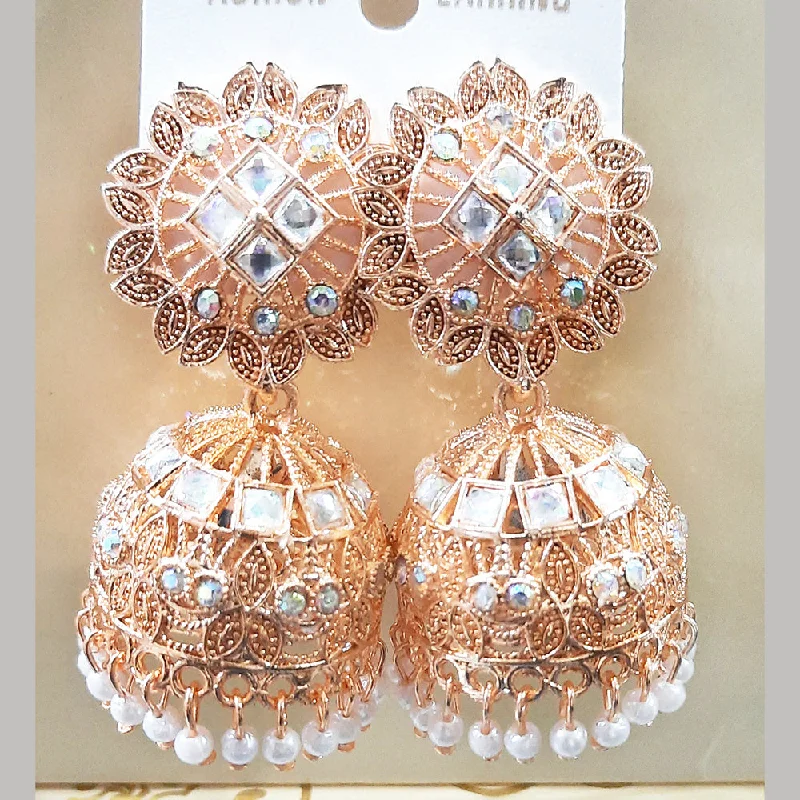 bold earrings for women-Martina Jewels Rose Gold Plated Jhumki Earrings