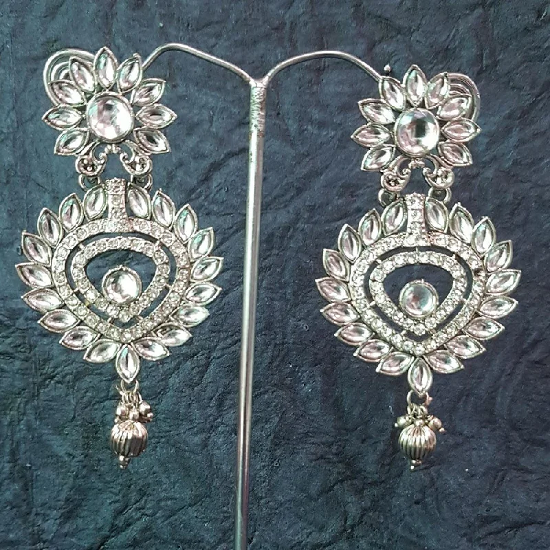 colorful earrings for women-Shreeji Silver Plated Crystal Stone Dangler Earrings