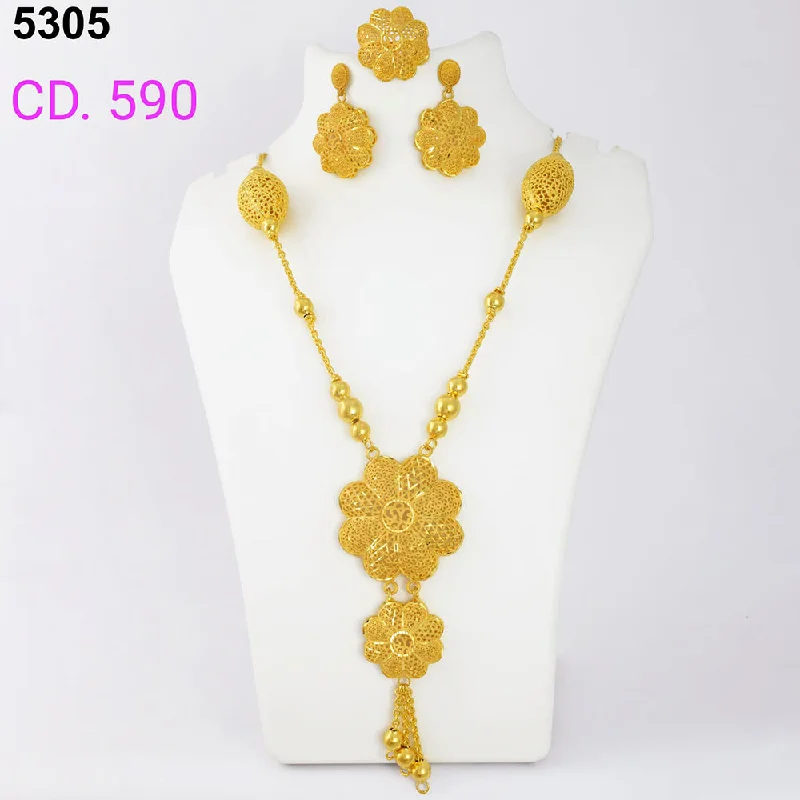 elegant diamond ring necklaces for women-MR Jewellery Forming Gold Plated Necklace Set