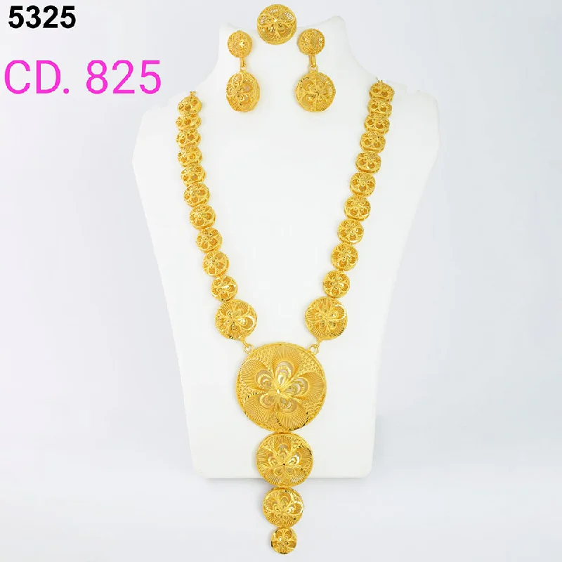 heart-shaped ring necklaces for women-MR Jewellery Forming Gold Plated Necklace Set