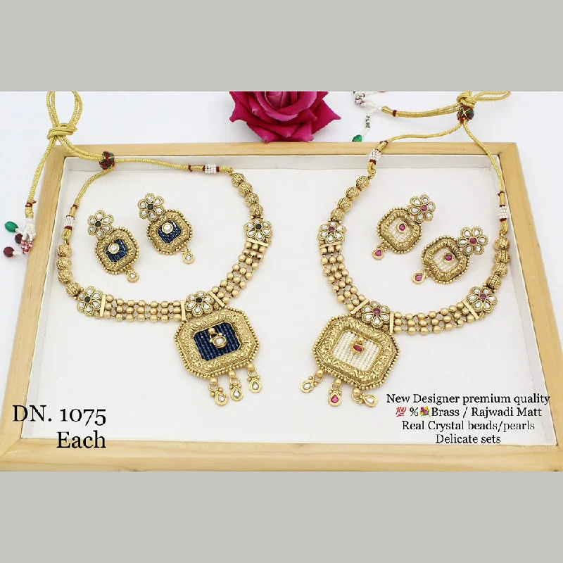 luxury ring necklaces for women-Manisha Jewellery Gold Plated Necklace Set