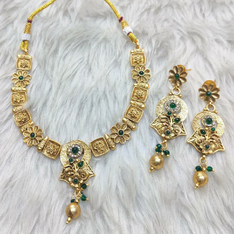 colorful ring necklaces for women-Manisha Jewellery Gold Plated Necklace Set