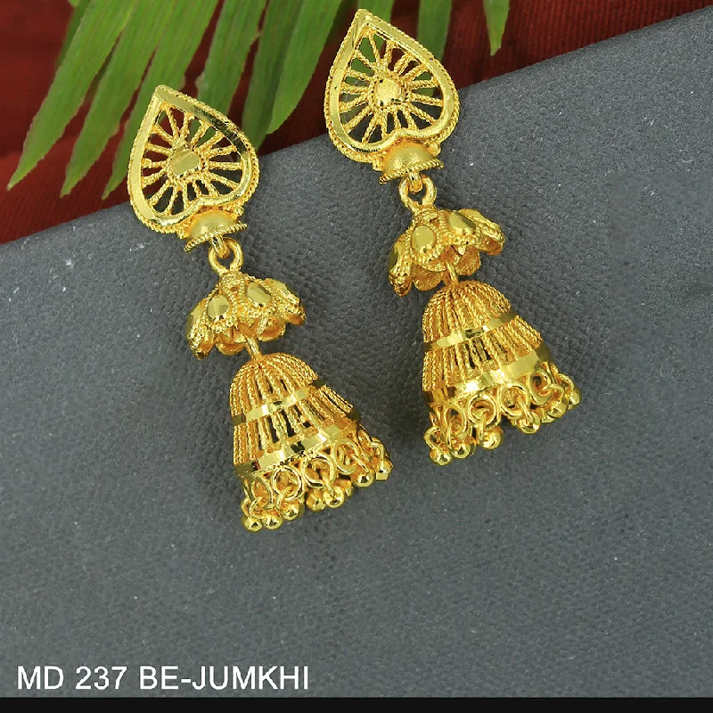 beaded earrings for women-Mahavir Dye Gold Jhumki Earrings