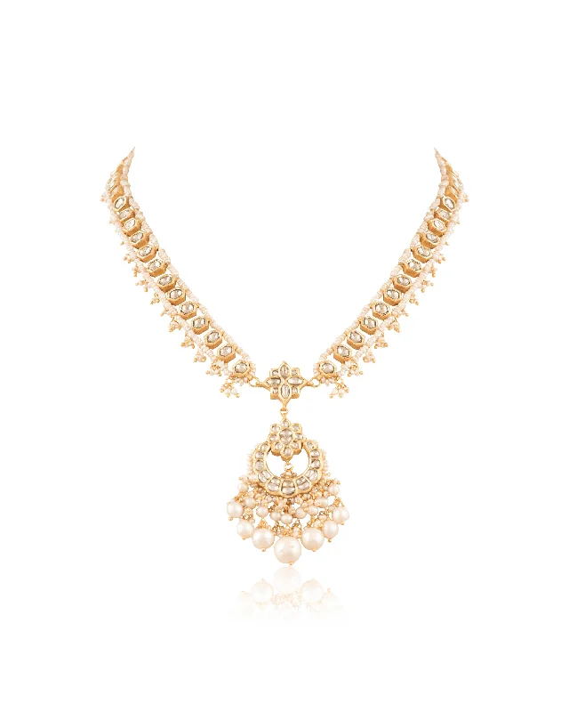 crystal ring necklaces for women-Swati Polki Long Necklace