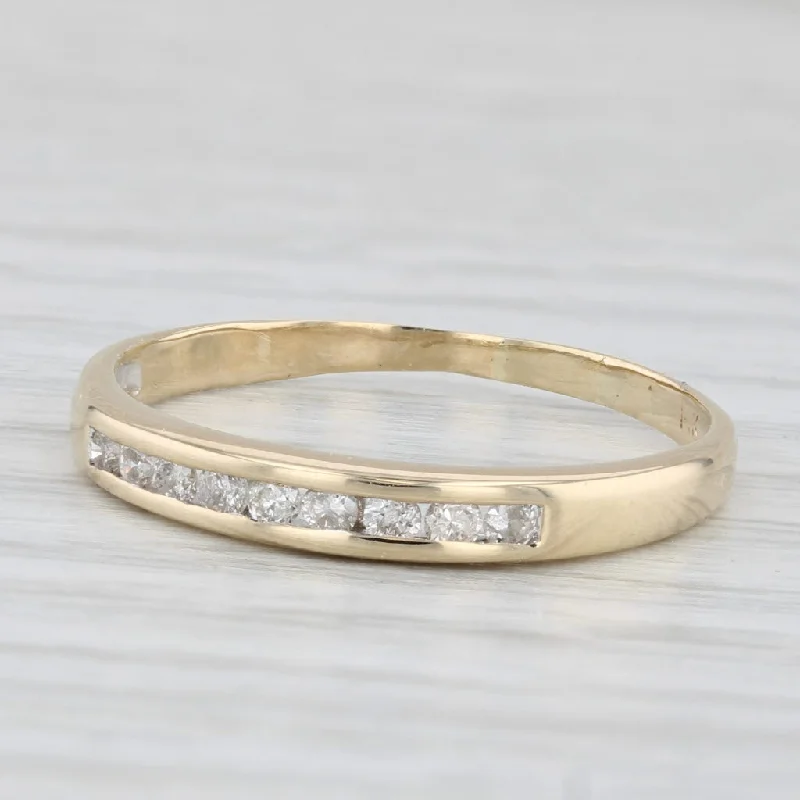 custom design engagement rings for women-0.13ctw Diamond Wedding Band 14k Yellow Gold Size 8.25 Stackable Ring