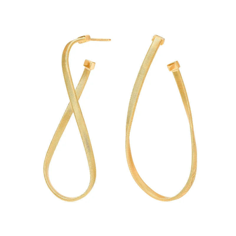 crystal earrings for women-Marrakech Twisted Irregular Medium Hoops