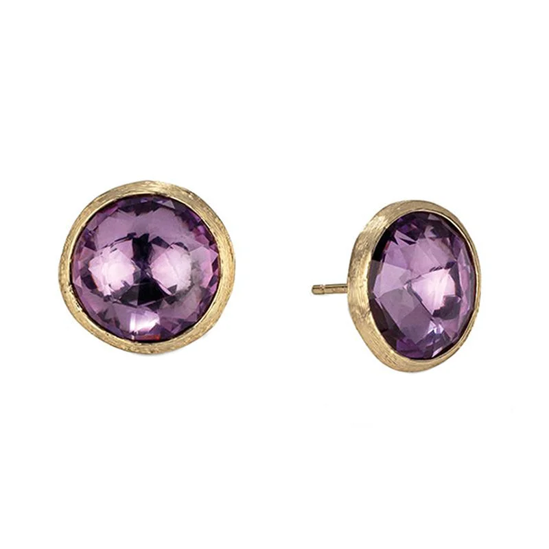 emerald earrings for women-Jaipur Amethyst Petite Stud Earrings