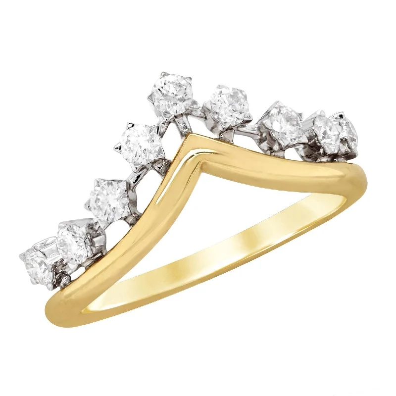 channel-set engagement rings for women-YELLOW GOLD DIAMOND WEDDING BAND, .45 CT TW