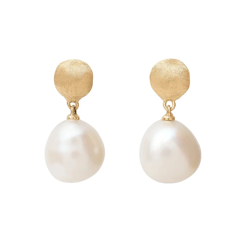 cubic zirconia earrings for women-Africa Small Pearl Drop Earrings