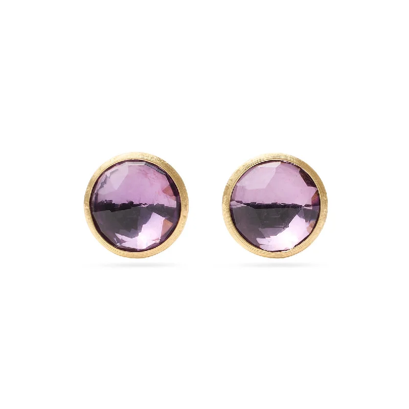 simple earrings for women-Jaipur Color Amethyst Stud Earrings Large