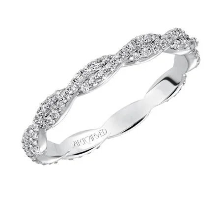 radiant cut engagement rings for women-Braided Diamond Wedding Band