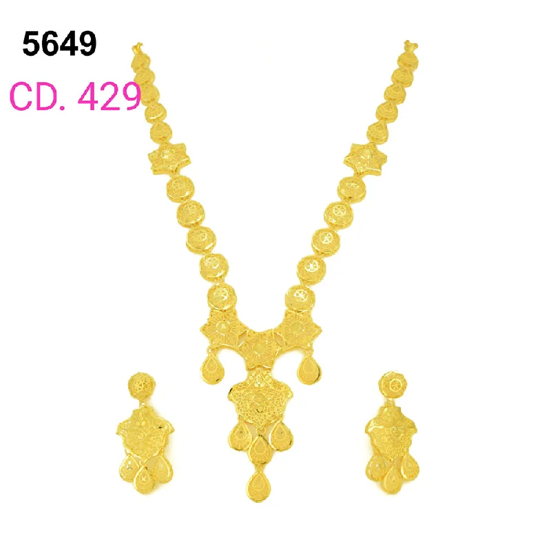 pearl and ring necklaces for women-MR Jewellery Forming Gold Plated Necklace Set