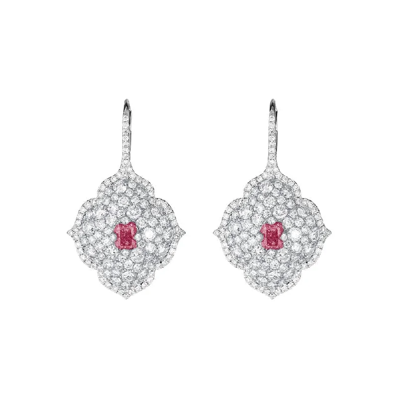 stud earrings for women-Ruby and Diamond Pasha Earrings