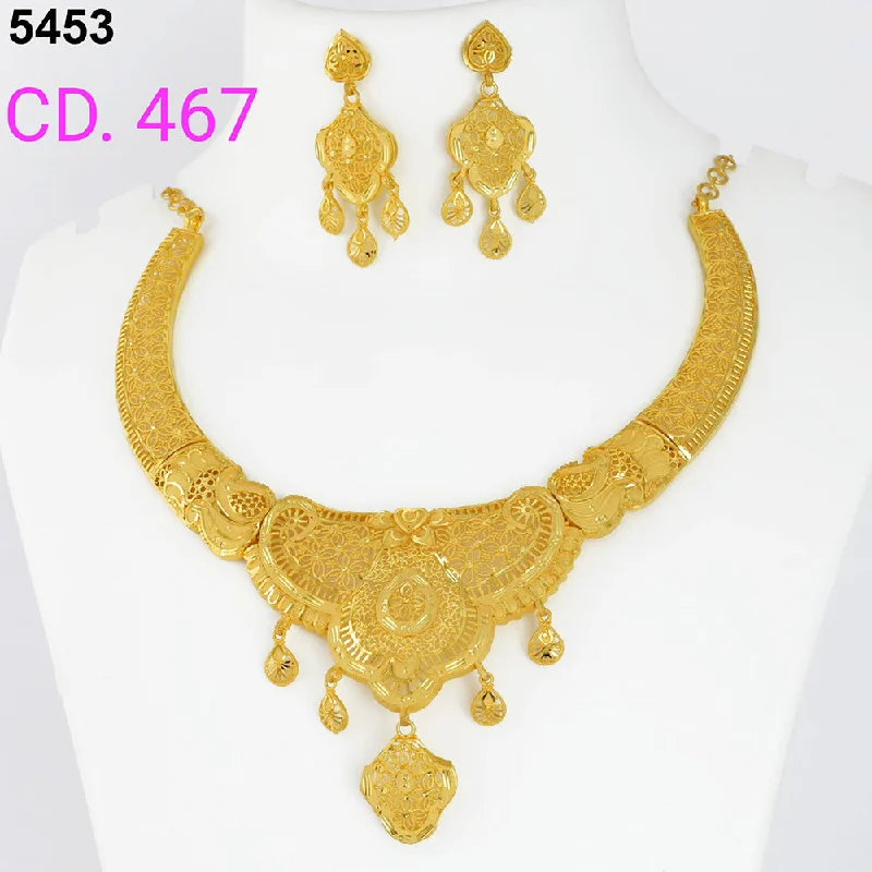 designer ring necklaces for women-MR Jewellery Forming Gold Plated Necklace Set