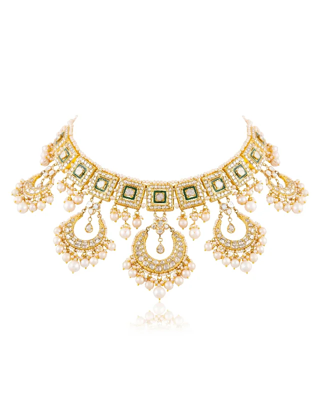 designer ring necklaces for women-Samara Polki Necklace