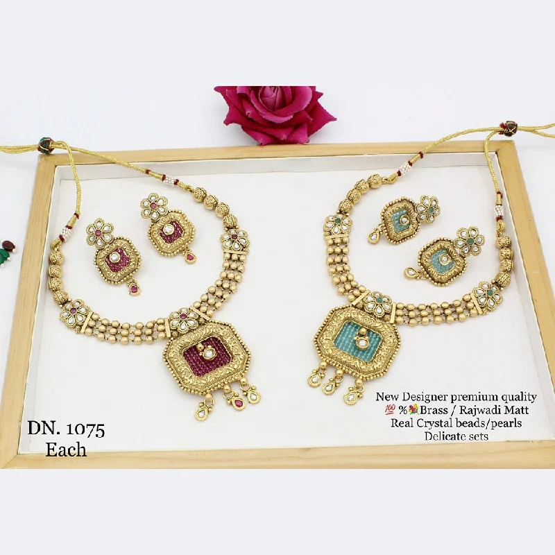 boho ring necklaces for women-Manisha Jewellery Gold Plated Necklace Set