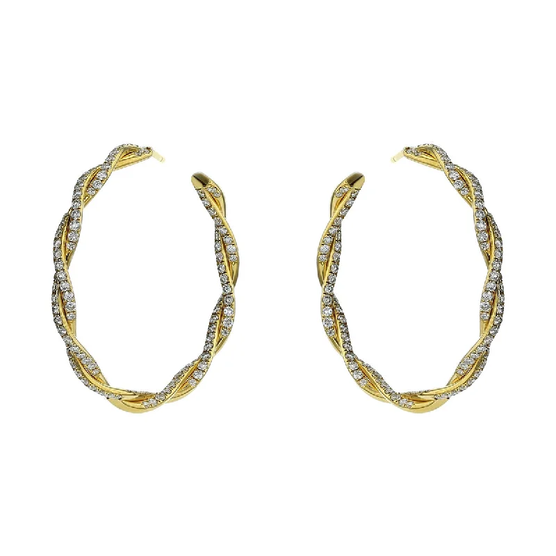 hollow earrings for women-Twist Hoop Earrings