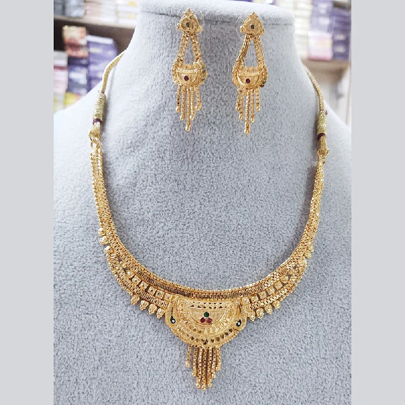 gold ring charm necklaces for women-Martina Jewels Gold Plated Necklace Set