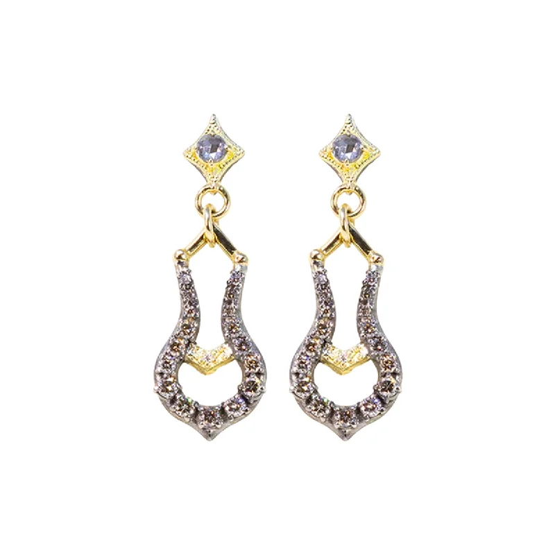 hoop earrings for women-Diamond Horseshoe Earrings