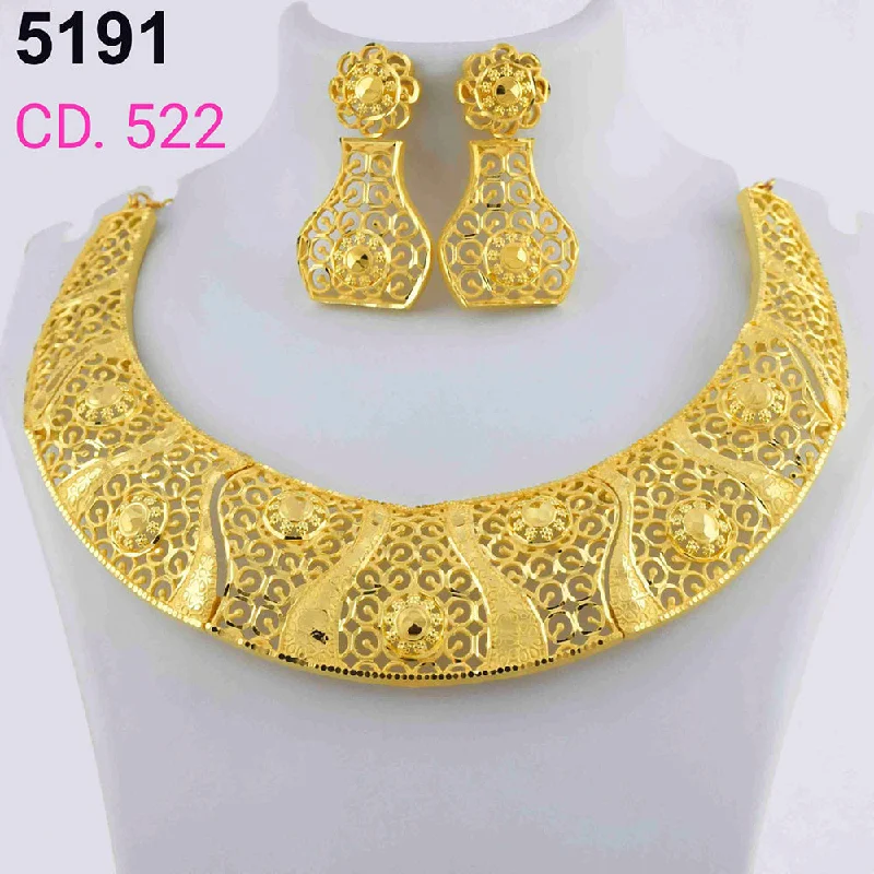 large ring necklaces for women-MR Jewellery Forming Gold Plated Necklace Set