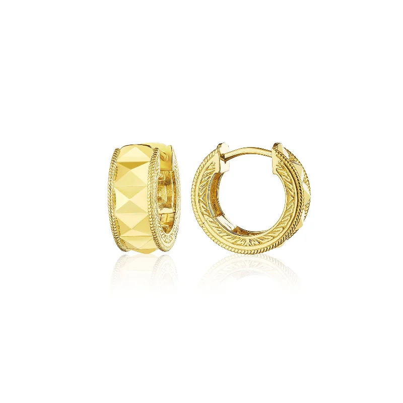 contemporary earrings for women-Rockstud Huggie Earrings