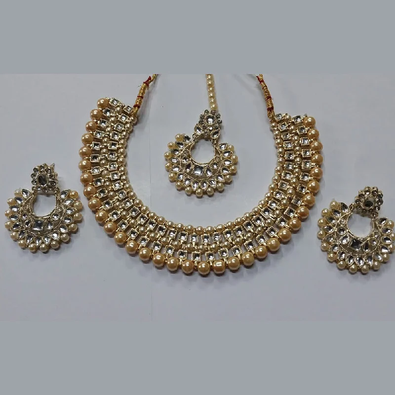 gemstone and ring necklaces for women-Kumavat Jewels Pearl Necklace Set