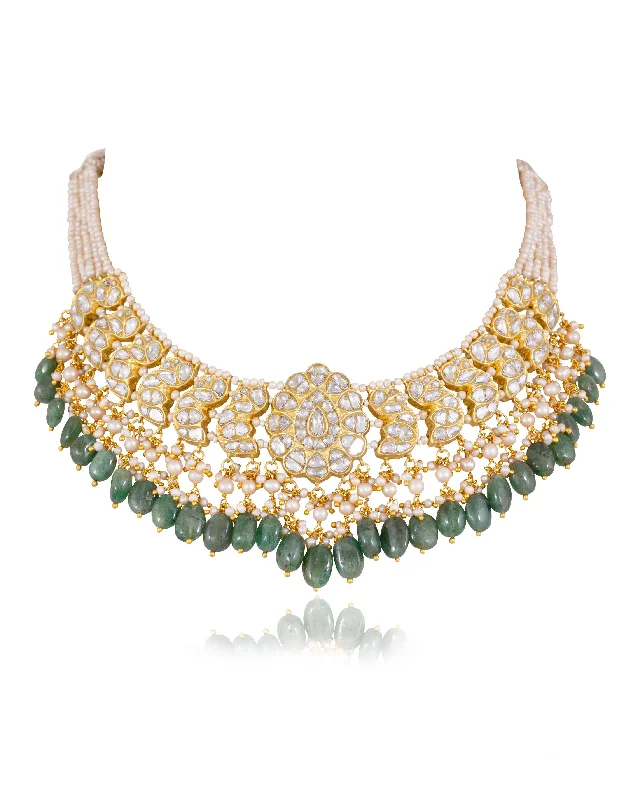 heirloom ring necklaces for women-Unnati Polki Necklace