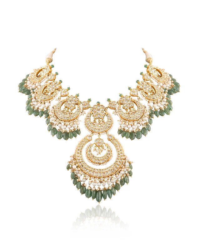 pendant and ring necklaces for women-Neha Polki Necklace