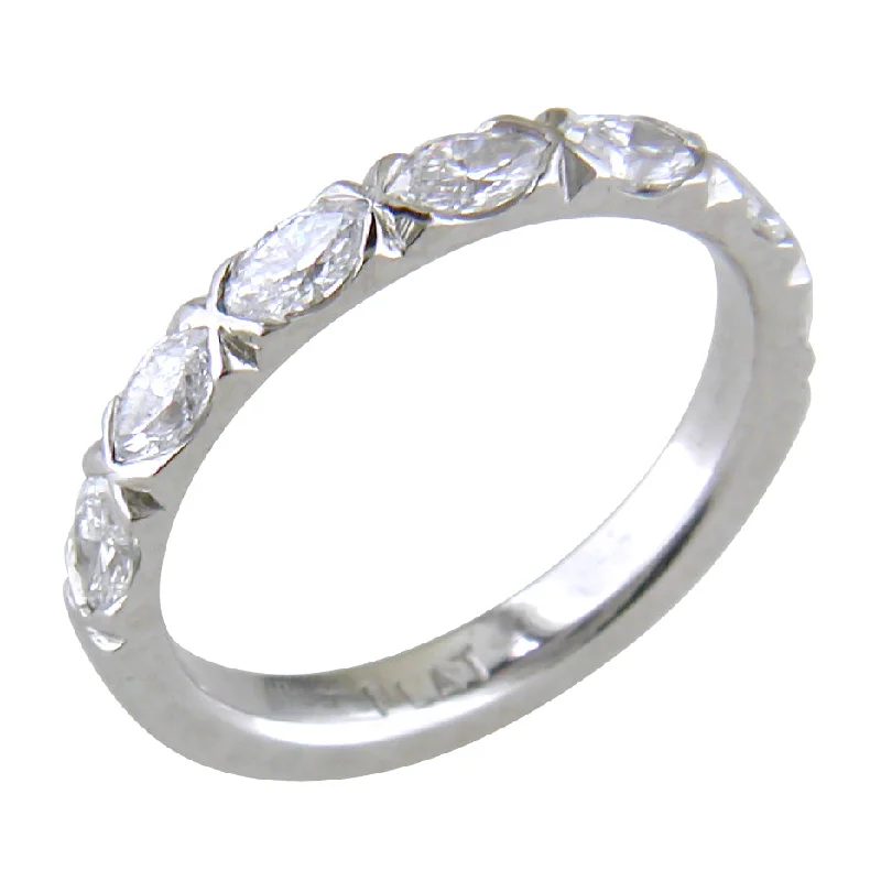 floral engagement rings for women-Marquise Diamond Custom Platinum Wedding Band 3/4 Carats