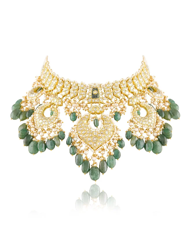 designer ring necklaces for women-Sanchi Polki Necklace