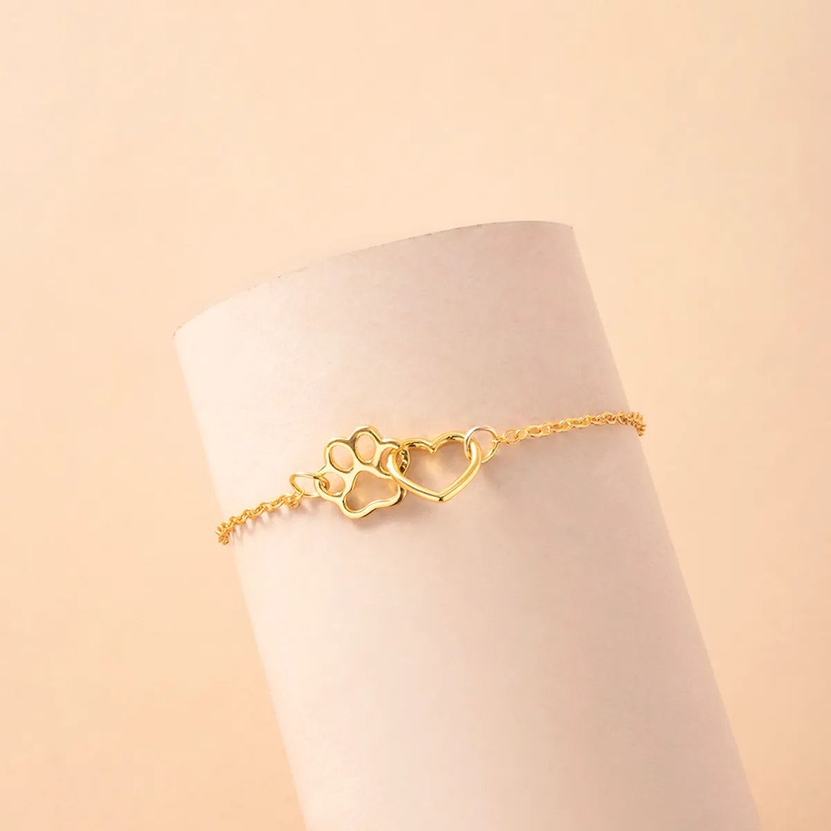 colorful bracelets for women-Wholesale Jewelry INS Style Cartoon Style Cute Animal Heart Alloy Gold Plated