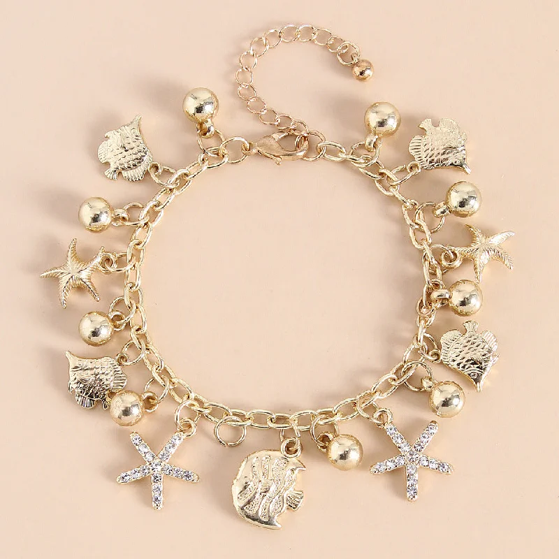 Diamond Starfish Fish Bracelet