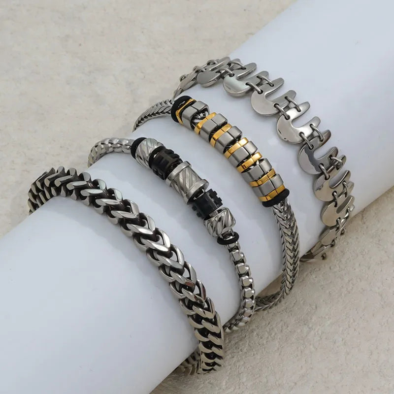 love bracelets for women-Hip-Hop Geometric 304 Stainless Steel Polishing Unisex Bracelets