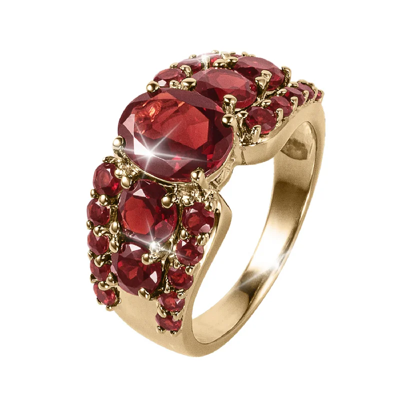 gemstone engagement rings for women-Garnet Shimmer Ladies Ring