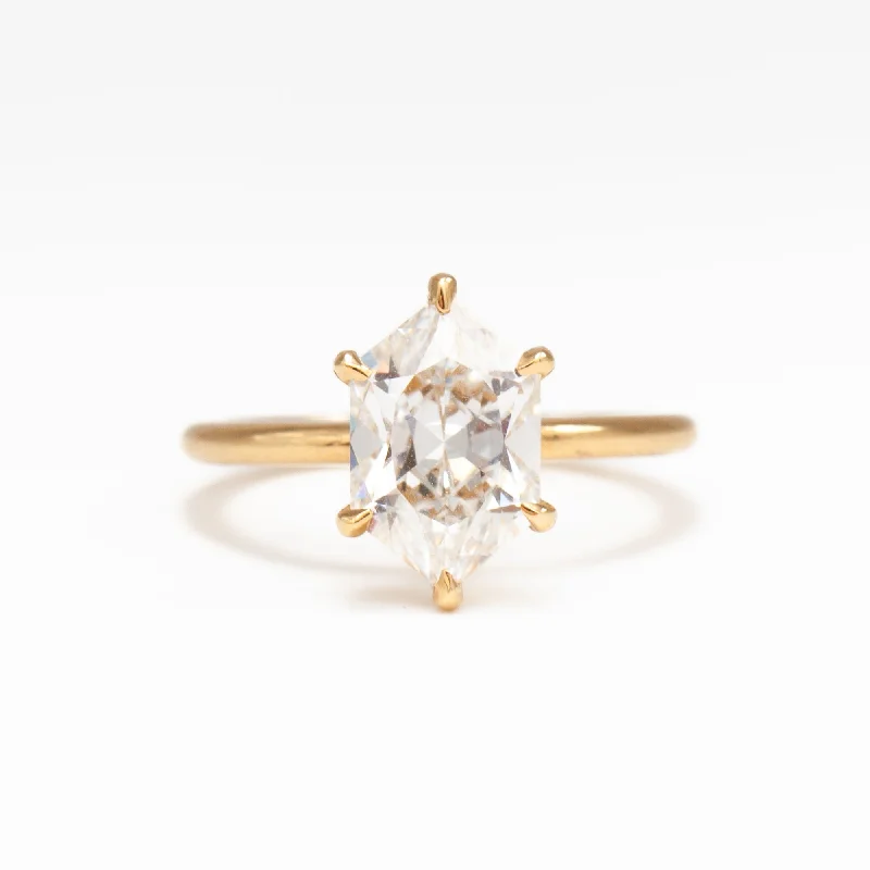 modern rings for women-2.54 ct Lab-Grown Hexagonal Brilliant Coursiere Ring