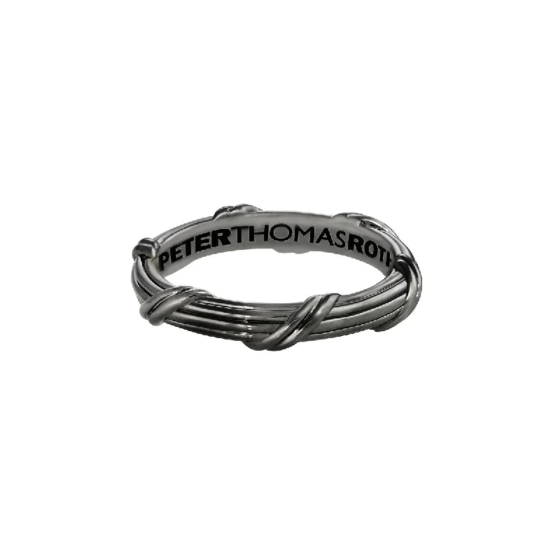 cute rings for women-Signature Classic Band Ring in ruthenium silver 3 mm