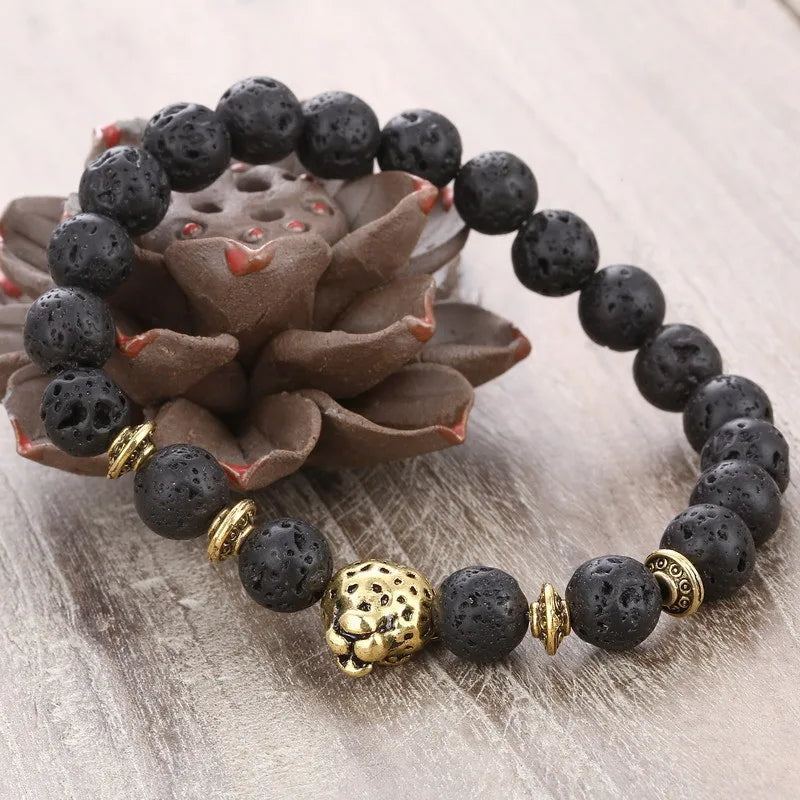 custom bracelets for women-Hip-Hop Leopard Alloy Stone Plating Unisex Bracelets