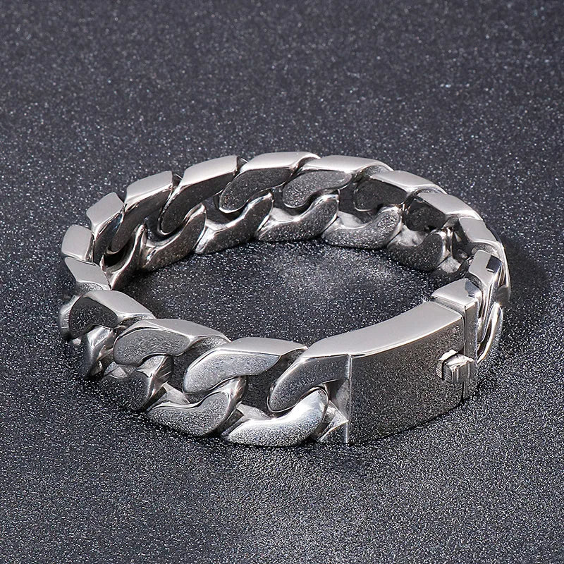 silver bracelets for women-Hip-Hop Geometric Titanium Steel Plating Men'S Bracelets