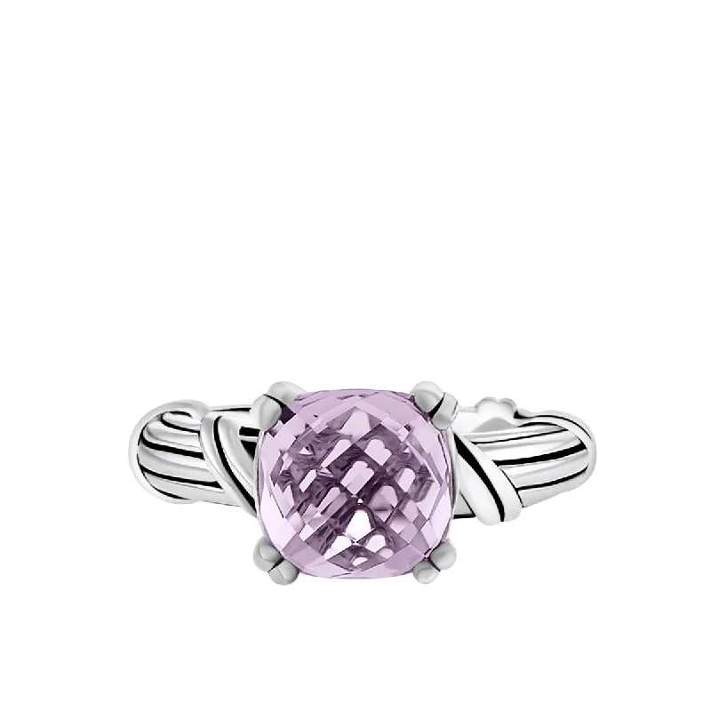 engagement rings for women-Fantasies Lavender Amethyst Cocktail Ring in sterling silver 10mm