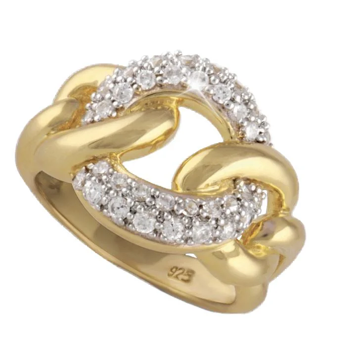 fashion rings for women-Golden Chain Ring