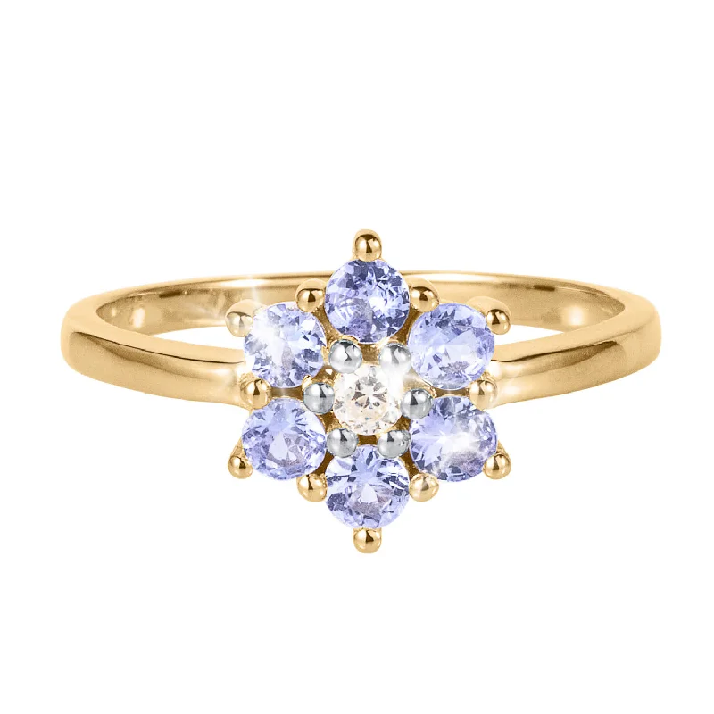 large band rings for women-Opulent Tanzanite Ring