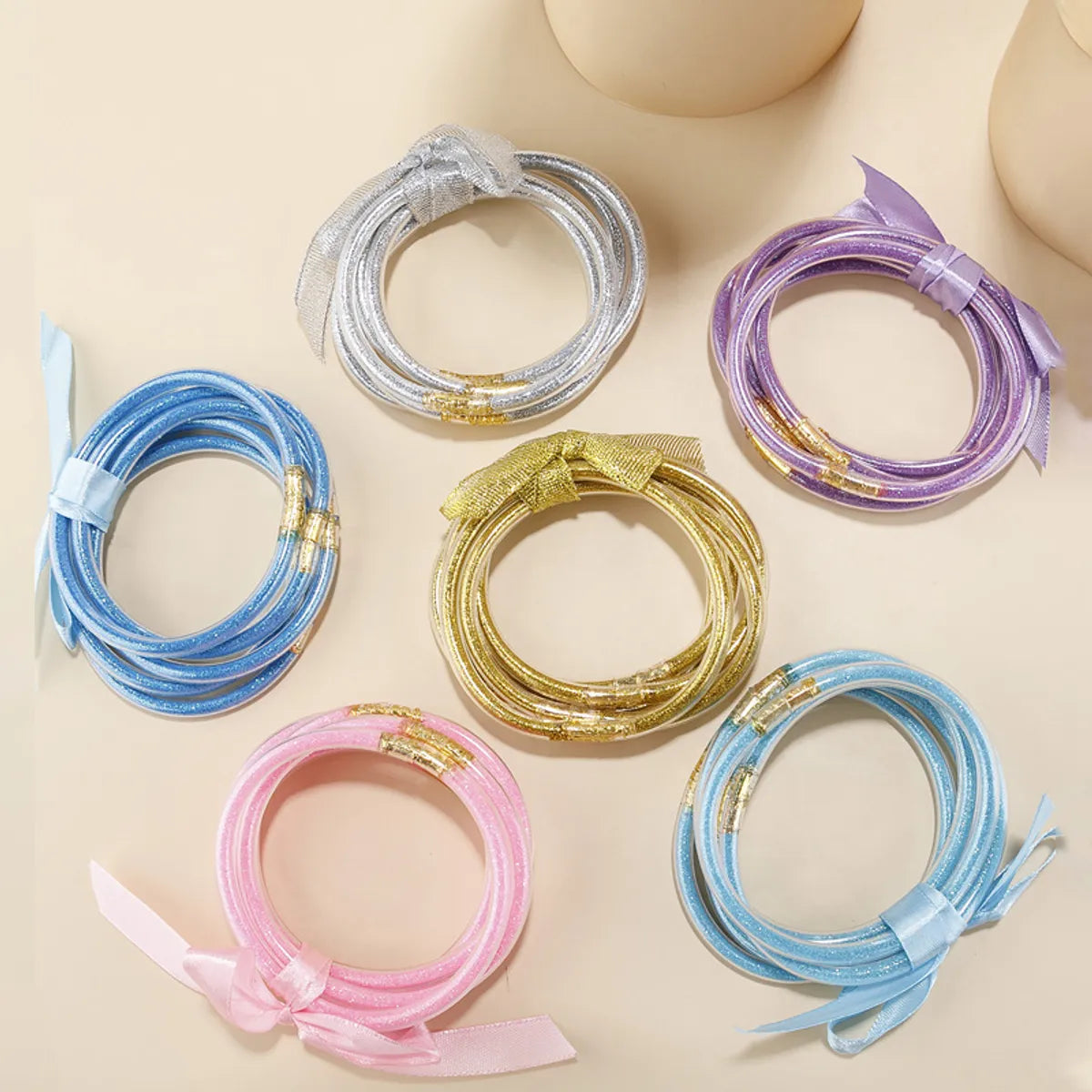 multi-layer bracelets for women-Lady Bow Knot Plastic Resin Women's Bracelets