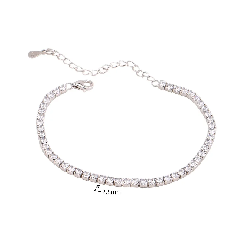 925 Silver Platinum-Plated-16+5CM